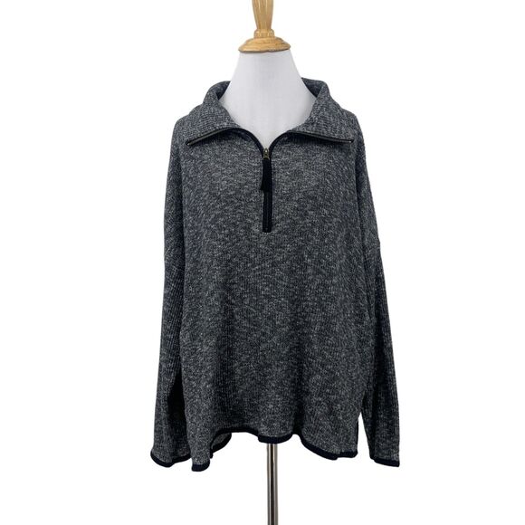 Saturday Sunday Weekender Sweater Women S Small Oversized Quarter Zip Hem Split - Picture 1 of 12